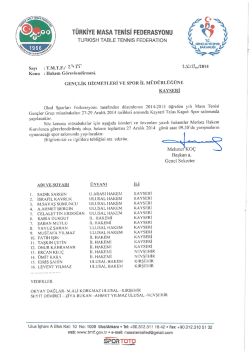 GEN&Ccedil;LER KAYSERİ - T&uuml;rkiye Masa Tenisi Federasyonu