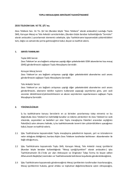 Toplu SMS S&ouml;zleşmesi