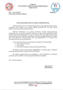 29-30 ağustos 2014 kocaeli/gölcük rahvan hakem semineri programı