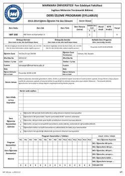 ders izleme programı - Marmara &Uuml;niversitesi