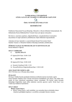 NAMIK KEMAL &Uuml;NĠVERSĠTESĠ G&Uuml;ZEL SANATLAR TASARIM VE