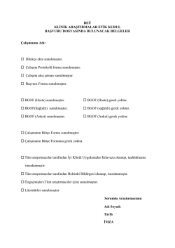 be&uuml; klinik araştırmalar etik kurul