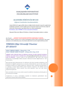 YZM5604 Bilgi G&uuml;venliği Y&ouml;netimi EV SINAVI