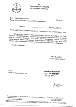 İl&ccedil;e Milli Eğitim M&uuml;d&uuml;rl&uuml;ğ&uuml; Yazısı - tarsus il&ccedil;e mill&icirc; eğitim m&uuml;d&uuml;rl&uuml;ğ&uuml;
