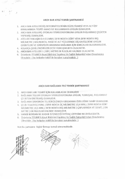 Teknik Şartname i&ccedil;in tıklayınız.