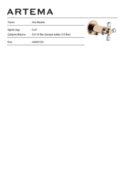 0,5-10 Bar (tavsiye edilen 3-5 Bar) Kod : A4523123