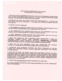 Mayıs 2014 Er Celp D&ouml;nemi