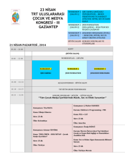 23 nisan trt uluslararası &ccedil;ocuk ve medya kongresi &ndash; ııı gaziantep