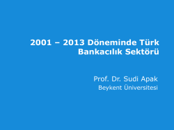 Sudi APAK (2001-2013 D&ouml;neminde T&uuml;rk Bankacılık