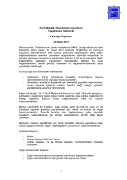Bankalardaki Hareketsiz Hesapların Kapatılması Hakkında