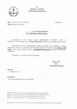 T.C. MERsıN vALıLıGı iı Mim Eğitim M&uuml;d&uuml;rl&uuml;ğ&uuml;