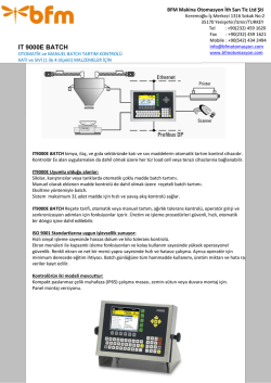 IT 9000E BATCH - BFM Makina Otomasyon