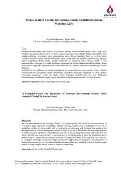 Finans Sekt&ouml;r&uuml; Yazılım S&uuml;re&ccedil;lerinde Şelale Modelinden Scrum