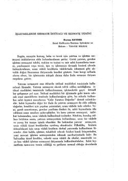 işletmelebde sermaye ihtı&yacute;acı ve sermaye temini