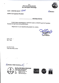 İl&ccedil;e Milli Eğitim M&uuml;d&uuml;rl&uuml;ğ&uuml; Yazısı