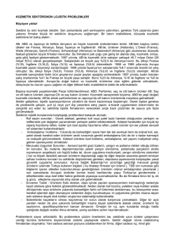 KOZMETİK SEKT&Ouml;R&Uuml;N&Uuml;N LOJİSTİK