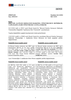 Bireysel Katılım Sermayesi Hakkında