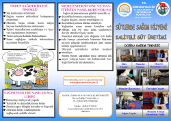 S&uuml;t Hayvanlarında Sağım Hijyeni