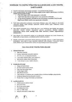 TEMİZLİK vE ÇEŞİTLİ TÜKETİM MALZEMELERİ ALIMI TEKNİK