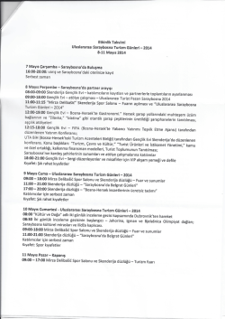 Etkinlik Takvimi Uluslararası Saraybosna Turizm
