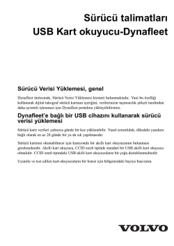 S&uuml;r&uuml;c&uuml; talimatları USB Kart okuyucu-Dynafleet