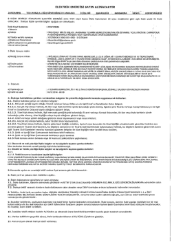 elektrik enerjisi satın alınacaktır