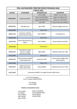 7 Mayıs Program - Ankara &Uuml;niversitesi