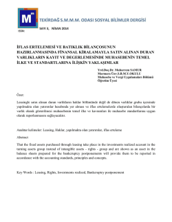 iflas ertelemesi ve batıklık bilan&ccedil;osunun hazırlanmasında finansal