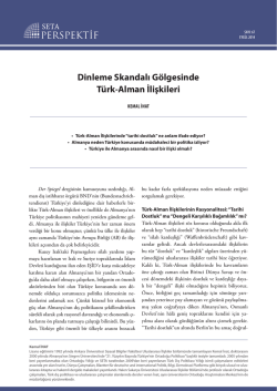 Dinleme Skandalı G&ouml;lgesinde T&uuml;rk-Alman İlişkileri