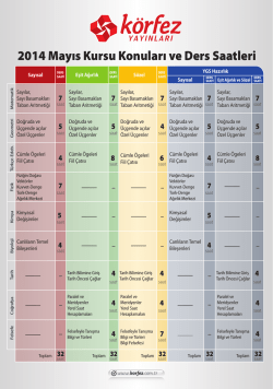 2014 YGS-LYS MAYIS KURSU KONULARI VE DERS SAATLERi