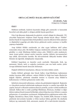 AĞABABA, Naile-ORTA ÇAĞ DOĞU HALKLARININ KÜLTÜRÜ