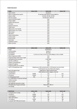 TEKNİK &Ouml;ZELLİKLER GENEL İşletim sistemi Bakım ve programlama