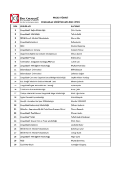 proje at&ouml;lyesi zonguldak ili eğitim katılımcı listesi