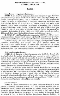 Kararın eki i&ccedil;in tıklayınız