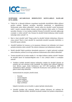 Seminer Konuları
