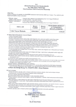 Cafer Tayyar İlkokulu M&uuml;d&uuml;rl&uuml;ğ&uuml; Okul Kantin İhalesi 19.01.2015 10:32