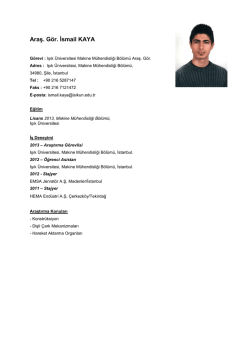 Araş. G&ouml;r. İsmail KAYA