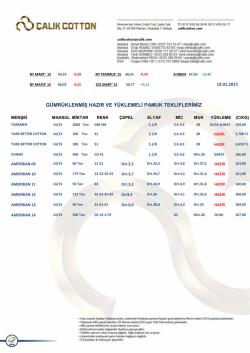 g&uuml;mr&uuml;klenmiş hazır ve y&uuml;klemeli pamuk tekliflerimiz