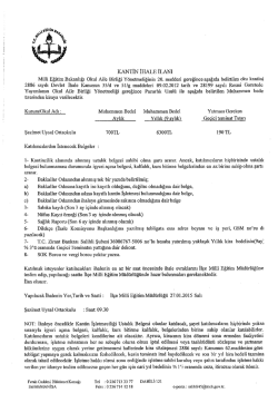 Şazimet Uysal Ortaokulu Kantin ihale İlanı i&ccedil;in tıklayınız.