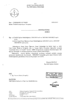 rc. şUHUT KAYMAKAMLIĞI tı&ccedil;e Miııi Eğı&uuml;m M&uuml;rı&uuml;ı-ı&uuml;ğ&uuml;