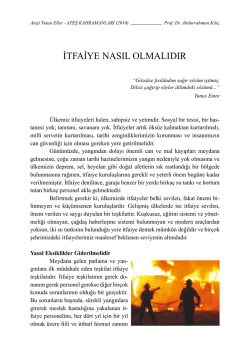 itfaiye nasıl olmalıdır