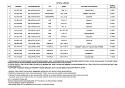 dış lastik ihtiya&ccedil; listesi