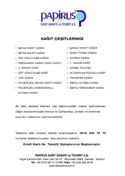 papirus kağıt stok durumu