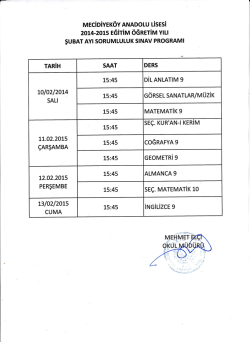 MEclDlyEK&ouml;y ANADoLu LisEsi 2ot4-2oıs eĞ irl ıvı &ouml;Ğ nrri ıvı yı ı-ı