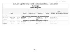 BAYRAMİ&Ccedil; İL&Ccedil;ESİ 2014 YILI BUZAĞI DESTEKLEMESİ İCMAL-1