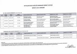 oF İLÇESİ AİLE sAĞLıĞı MERKEZİ NÖBET LİSTESİ