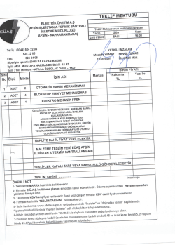 Teknik Şartname - Afşin-Elbistan A Termik Santrali