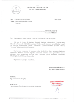 İl&ccedil;e Milli Eğitim M&uuml;d&uuml;rl&uuml;ğ&uuml; Yazısı