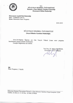 Ekonometri Y&uuml;ksek Lisans B&uuml;t&uuml;nleme Sınav Programı