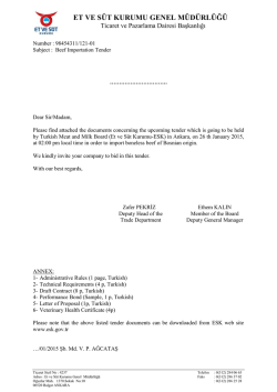 ET VE S&Uuml;T KURUMU GENEL M&Uuml;D&Uuml;RL&Uuml;Ğ&Uuml;